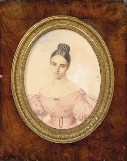 Frédéric MILLET (1786-1859) Portrait de Madame Dumont (née le Pescheur de Blanville)...