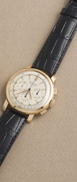 MOVADO MOVADO (CHRONOGRAPHE TRI-COMPAX - OR ROSE N° 9036), vers 1950

Superbe chronographe...