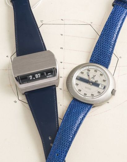 JAZ LOT DE 2 MONTRES

JAZ (Montre design - Derby), vers 1970

Montre de forme casquette...