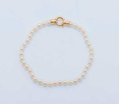 null Bracelet de perles de culture fermoir en or jaune 18 carats (750 millièmes).

Longueur...