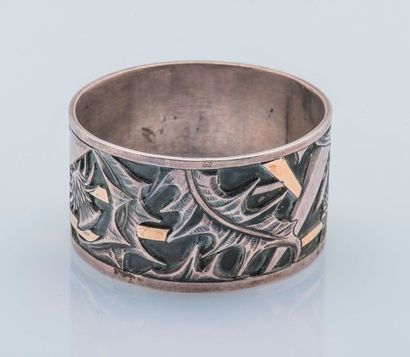 Aristide COLOTTE (1885 - 1959) Large bracelet jonc plat en or jaune 18 carats (750...