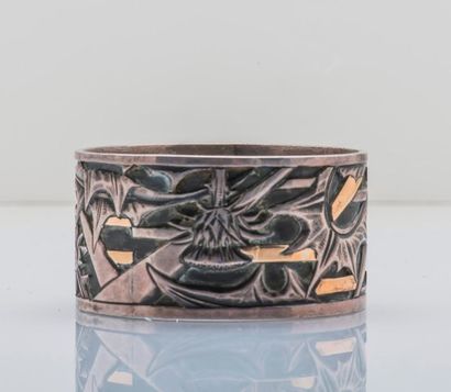 Aristide COLOTTE (1885 - 1959) Large bracelet jonc plat en or jaune 18 carats (750...