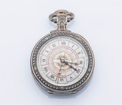 RATEL, Horloger du Pape Montre de poche «Hora Christi» en argent (925 millièmes),...