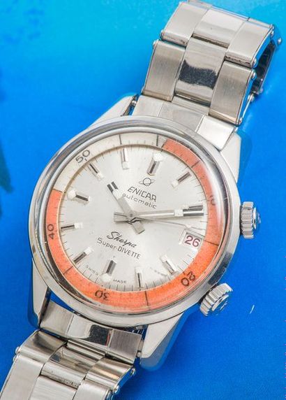 ENICAR (PLONGEUR SHERPA - SUPER DIVETTE ORANGE RÉF. 145.004), vers 1962

Rare montre...