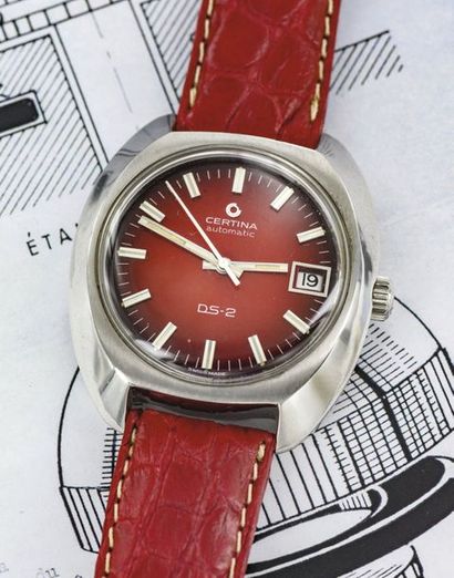 CERTINA CERTINA (Sport Red / Automatic DS – 2 réf. n° 580 1300 M), vers 1970

Montre...