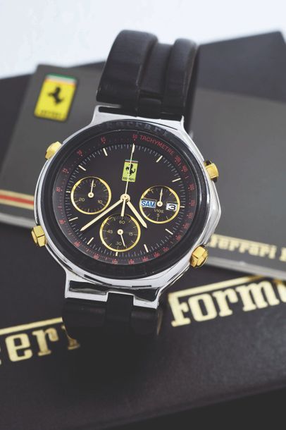 FERRARI FERRARI (Chronographe pilote black – Formula by Cartier Group), vers 1990

Chronographe...