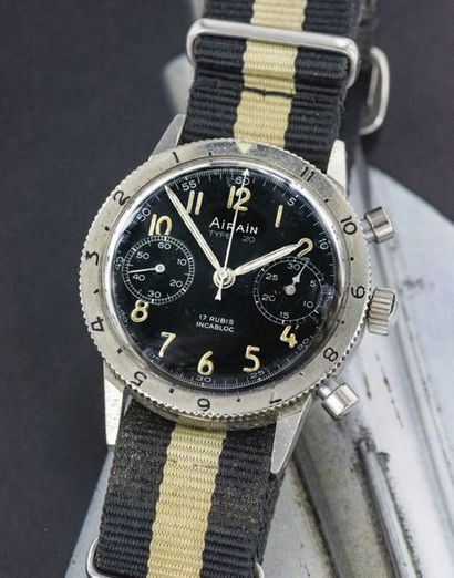 AIRAIN AIRAIN (CHRONOGRAPHE TYPE 20 / ALAT N° 248980), vers 1960

Chronographe de...