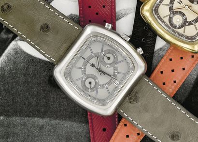 LIP LIP (CHRONOGRAPHE SPORT 5 ATM – TÉLÉVISION ACIER RÉF. 42864), vers 1972

Chronographe...