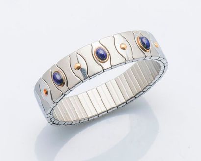 Manuel ZED Manuel ZED

Bracelet ruban élastique en acier et or jaune 18 carats (750...
