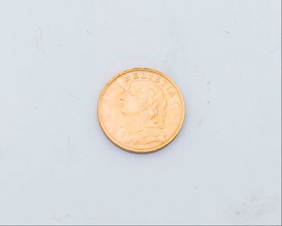 null Une pièce de 20 Francs suisse en or 1935

Poids : 6,44 g

Lot vendu sur désignation,...