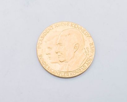 null Médaille en or jaune (900 millièmes) John F. Kennedy et Bundeskanzler Konrad...