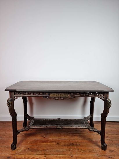 VIARDOT Gabriel (dans le goût de) Table in tinted wood in the taste of Gabriel Viardot.... Gazette Drouot