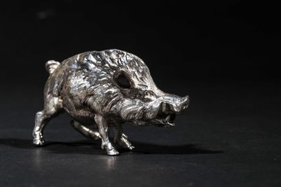 Sanglier en argent / Silver boar Small silver boar.
Weight: 155g
Dimensions: 7 x...