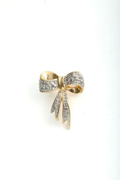 Pendentif noeud en or et diamant / Gold and Diamond Bow Pendant Pendentif stylisant...