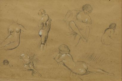 null Study drawing on paper
dated 1918 stamped
33 x 48 cm