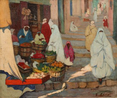 null LINO Gustave (1893-1961)
L'étal de légumes
Huile sur toile signée en bas à droite
54...