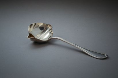 CHRISTOFLE
Oval sauce spoon in silver plated...