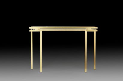 null VANDEL Pierre
Rectangular asymmetrical gilded aluminum console table. 
Publisher's...
