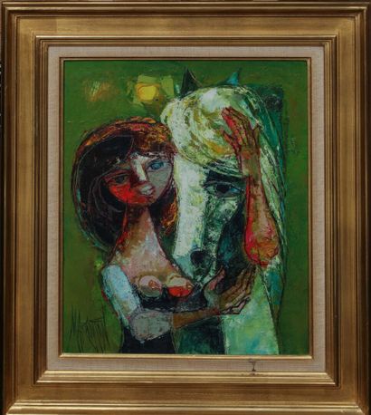 null MARGOTTON René (1915-2009)
The White Pony
Oil on canvas signed lower left, titled,...