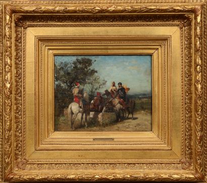 null WASHINGTON Georges (1827-1910)
Riders at the Fountain
Oil on canvas signed lower...