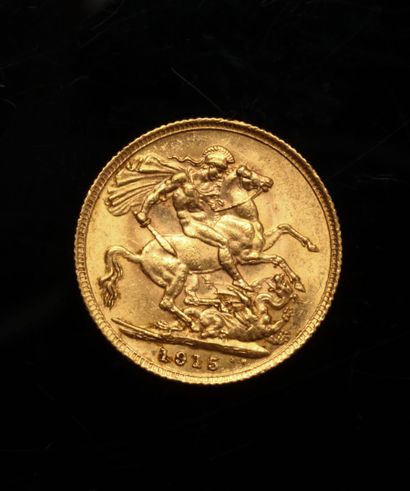 null Pièce Souverain en or, Georges V, 1915. 
Poids :8g

Sovereign gold coin, George...