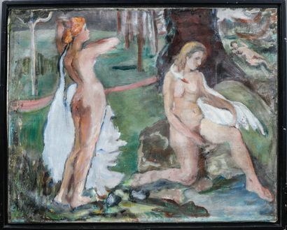 null Vladimir NAIDITCH (1903-1980/81)
Leda and the Swan
Oil on canvas, signature...