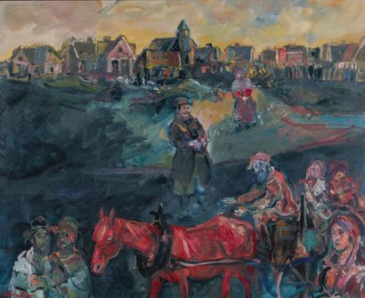 null SPITZER Walter (1927-2021)
The Exodus or Charette on the Outskirts of the City
Oil...
