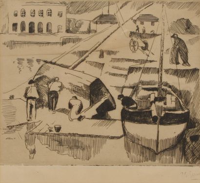 null Paul-Elie GERNES (1888-1948)
Harbour scene
Etching
22 x 23.5 cm view