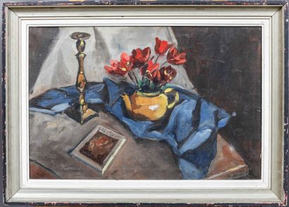 null Pierre CORNU (1895-1996)
Still Life with Candlestick and Flowers
Oil on canvas,...