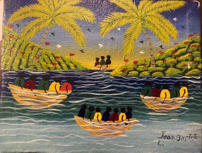 null 20th century HAITIAN SCHOOL
In a boat at Pestel
Oil on canvas signed lower right...