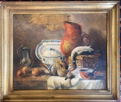 null SCHOOL OF THE XXTH CENTURY
Still life with a duck
Oil on canvas, signed "Vibert"...