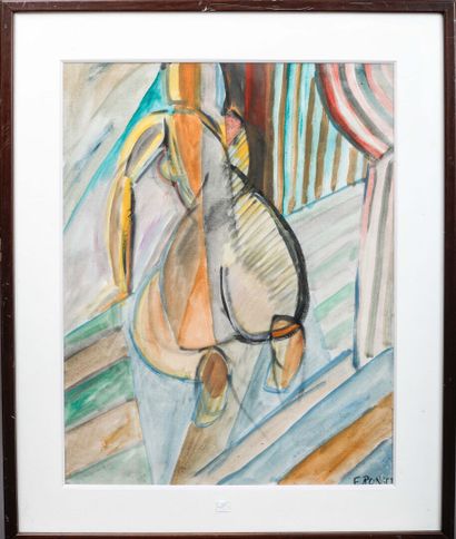 null Elisabeth RONGET ( 1899-1980)
Back nude
Watercolor on paper, signed lower right
62...