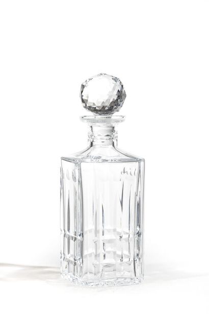 null Cut crystal decanter with stopper (chip).
Probably Saint-Louis crystal works.
Height:...
