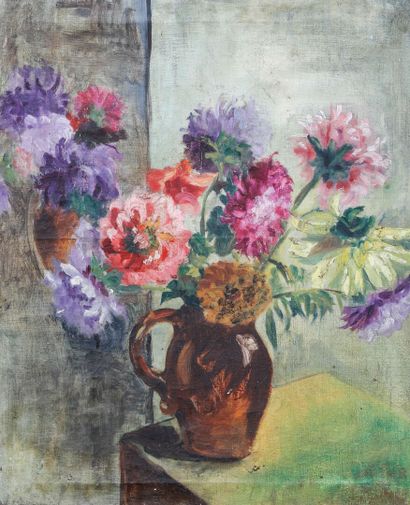 null XXTH CENTURY SCHOOL
Bouquet of Flowers
Oil on canvas, signed "Louvray" lower...