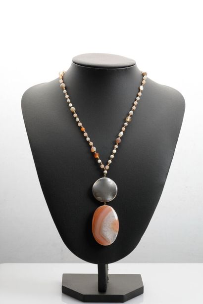 null Necklace set with natural stones.