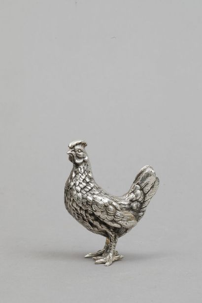 null Small silver chicken.
Weight: 235g. - Like new.
Height : 7cm