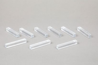 null Suite of 9 glass knife-holders.