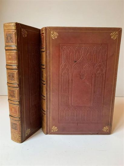 null MASSILLON. OEuvres. Paris, Lefèvre, 1833. 2 volumes grand in-8°, veau brun-rouge,...