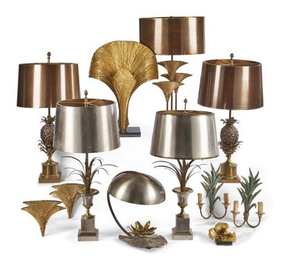 null MAISON CHARLES PARIS, modèle Roseau
Deux LAMPES en bronze et laiton à décor...
