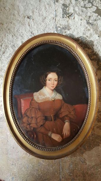 null ÉCOLE FRANÇAISE DE LA SECONDE MOITIÉ DU XIXe SIÈCLE 
Portrait de jeune fille...