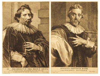 P. de JODE, Paul PONTIUS, BOLSWERT et VORSTERMAN, d'après Van DYCK Portraits de savants...