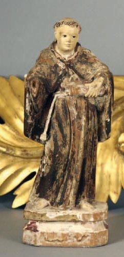 STATUETTE de Saint Antoine en bois sculpté,...