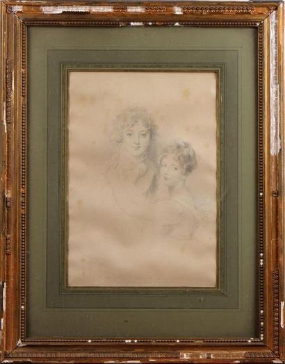 null ÉCOLE ANGLAISE DU XIXe SIÈCLE
Portraits d'un frère et d'une soeur
Gravure en...