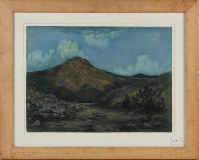 null ** THÉODORE BAIERL (1881-1932)
Paysage de montagne
Encre et aquarelle, signée...