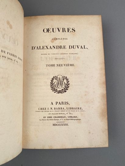 null DUVAL (Alexandre). OEuvres complètes. À Paris, Chez J. N. Barba, Libraire, et...