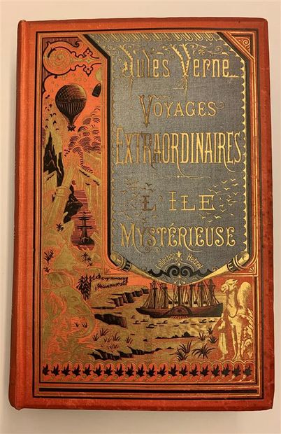 null JULES VERNE L'Île mystérieuse. Paris, J. Hetzel et Cie, s. d. [1893]. Cartonnage...