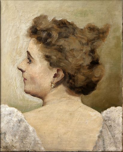 null ALFRED PHILIPPE ROLL (1846-1919) 

Profil de femme vu de dos

Huile sur toile,...
