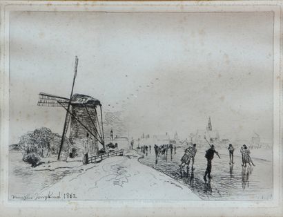 null JOHAN-BARTHOLD JONGKIND (1819-1891)

Vue de la ville de Maaslins (Hollande)

Eau-forte...