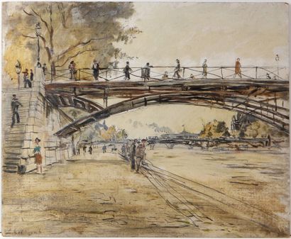 null LÉONID ROMANOVITCH DIT SOLOGUB (1884-1956)

Paris, vue animée des quais de Seine...