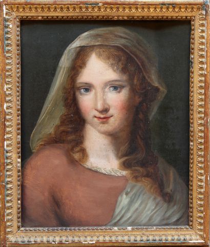 null 19TH CENTURY FRENCH SCHOOL

Young redheaded woman with white veil

Oil on panel...